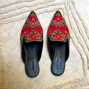 Topshop beaded/embroidered floral mule